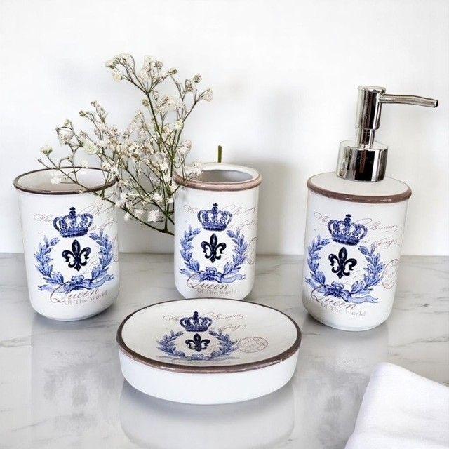 SET BAÑO REINA 4 PIEZAS BLANCO Y AZUL-4