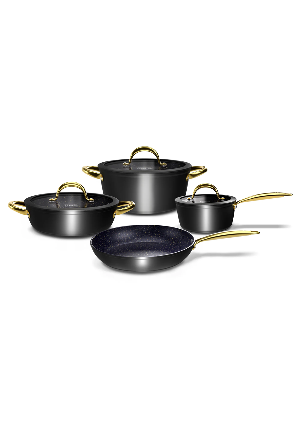 Batería De Cocina 7 Piezas Aluminio Forjado Golden Series-0