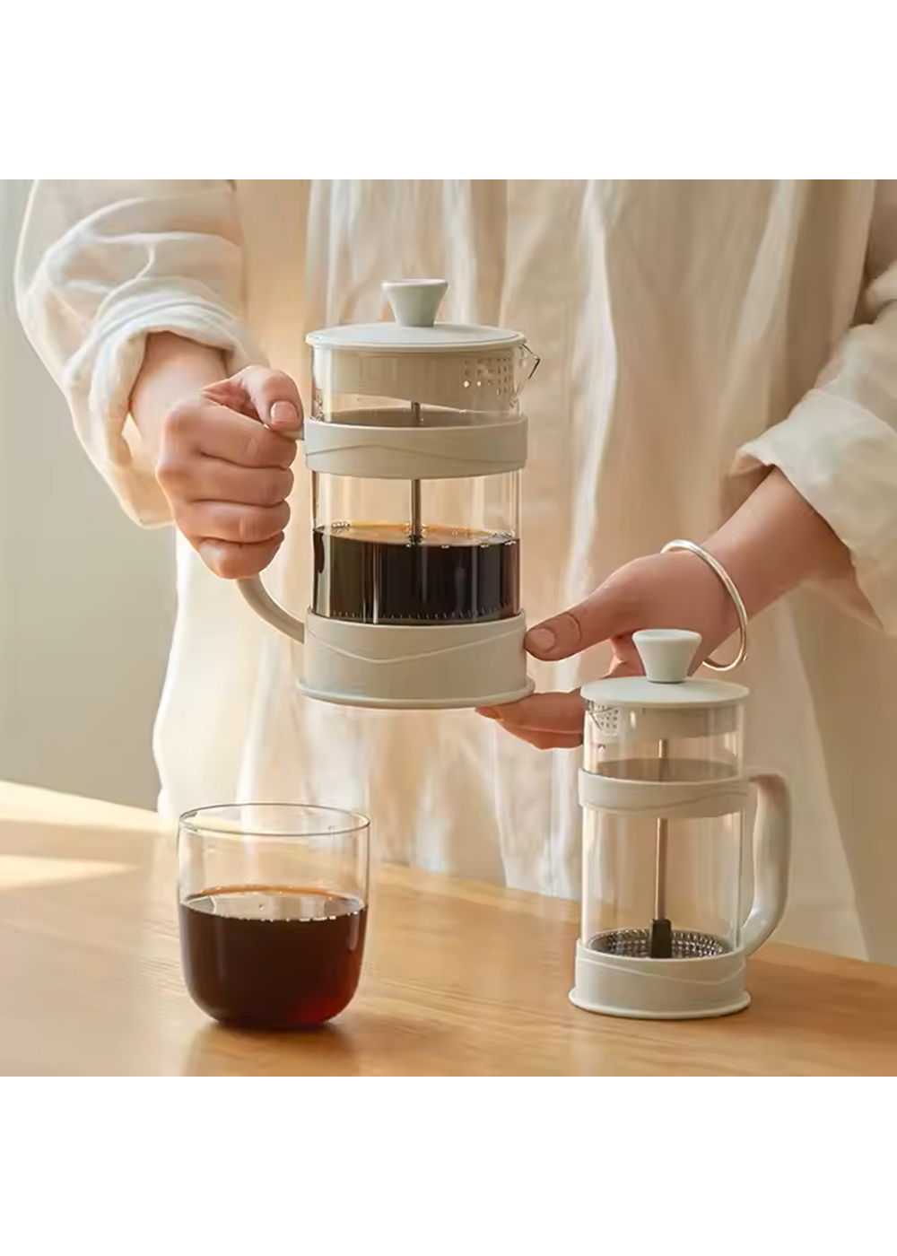 Prensa Francesa 350cc De Vidrio Y Acero Inoxidable-2