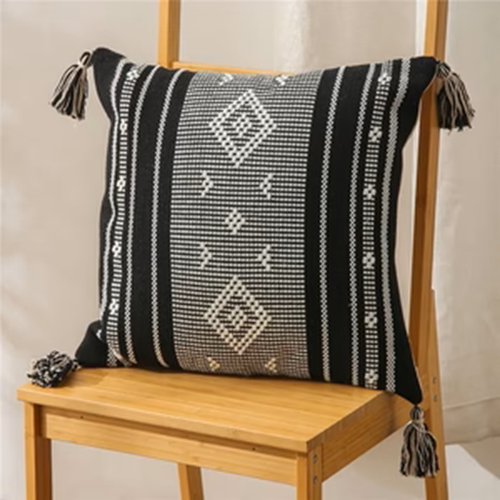 Pack 2 Fundas de Cojín Hilo y Algodón 45x45 CM Oslo Negro-2