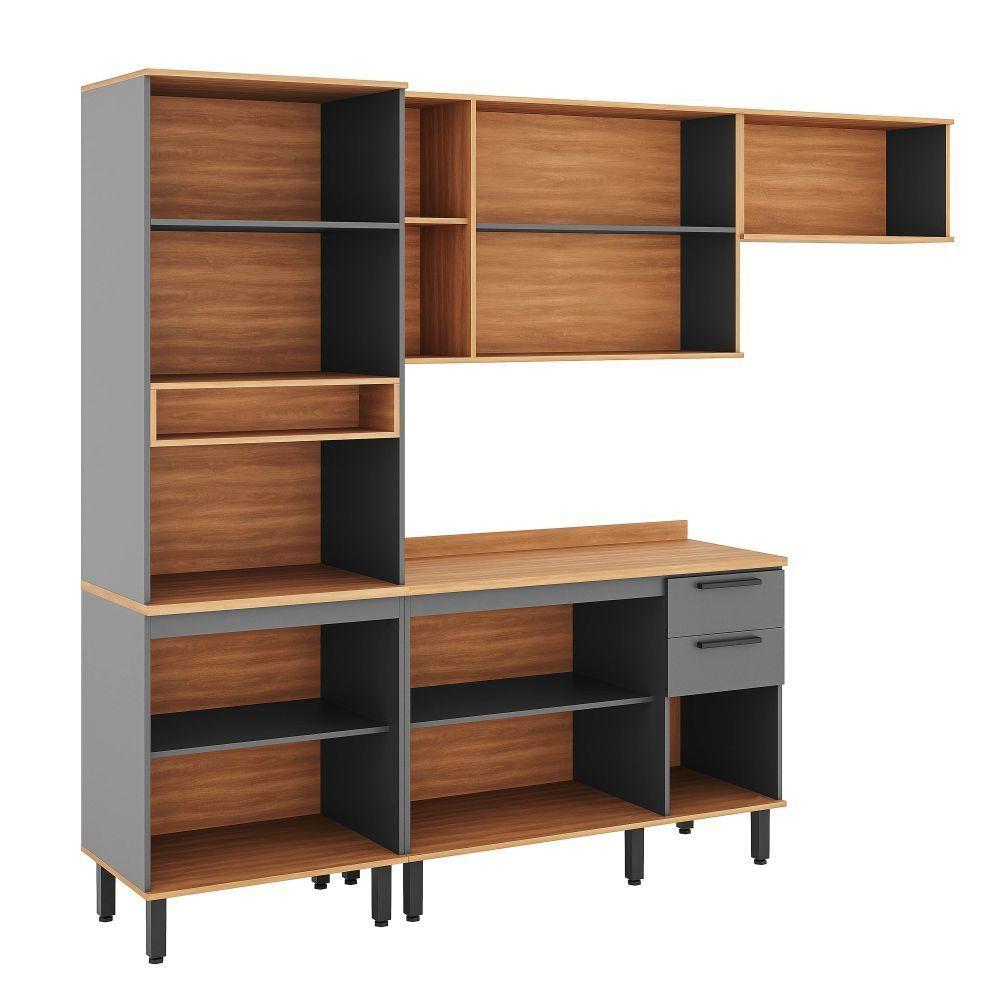 MUEBLE DE COCINA CASTAÑA 4 MÓDULOS CANELA-CENIZA-2