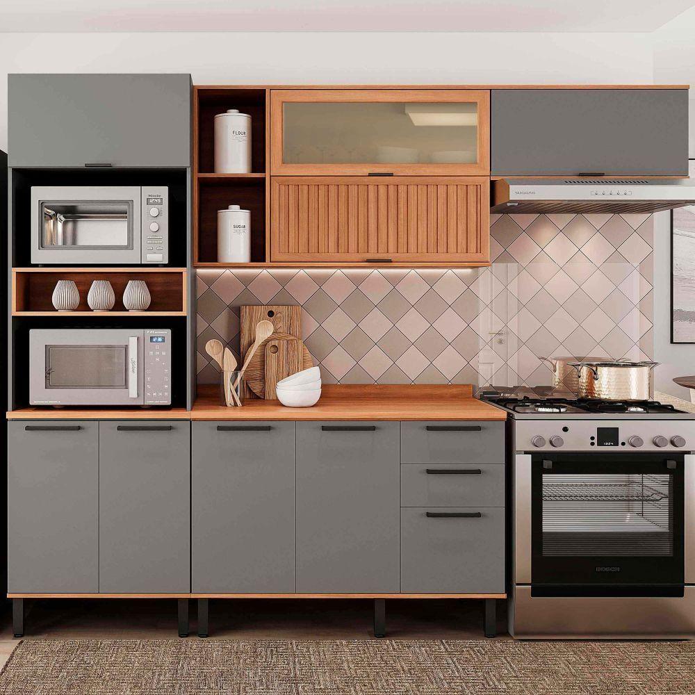 MUEBLE DE COCINA CASTAÑA 4 MÓDULOS CANELA-CENIZA-4