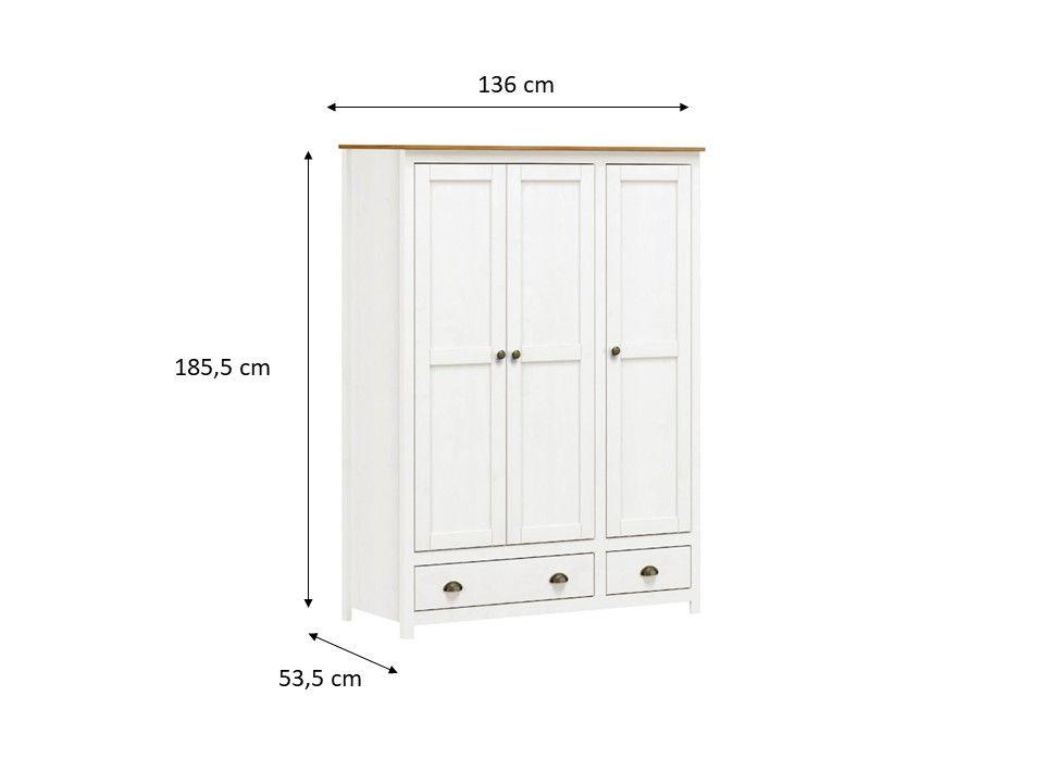 Clóset 3 Puertas + 2 Cajones Posadas Blanco-Canela-3