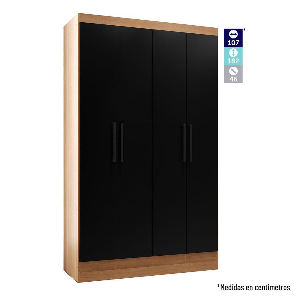 Clóset 4 Puertas Cajones Ámbar Negro-Canela-7