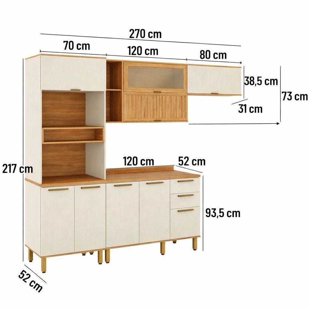 MUEBLE DE COCINA CASTAÑA 4 MÓDULOS CANELA-ARENA-3