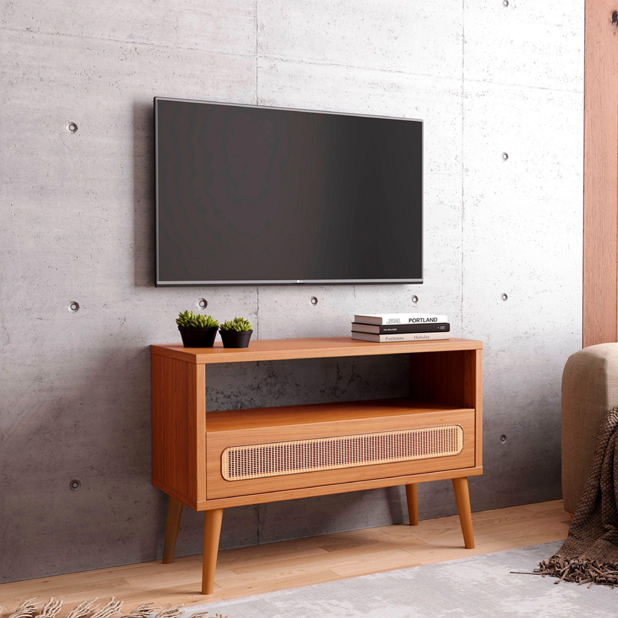 Rack alturas 1 cajón tv 32" canela-4