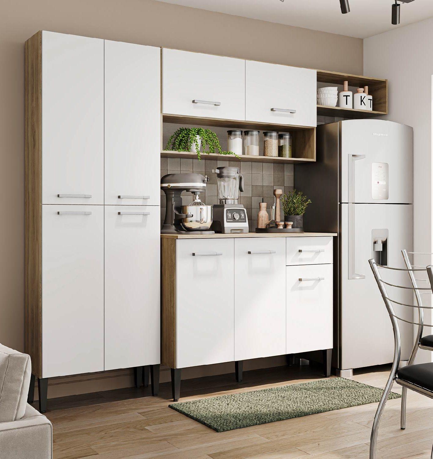 Mueble De Cocina Arizona 4 Módulos Blanco-Oak-5