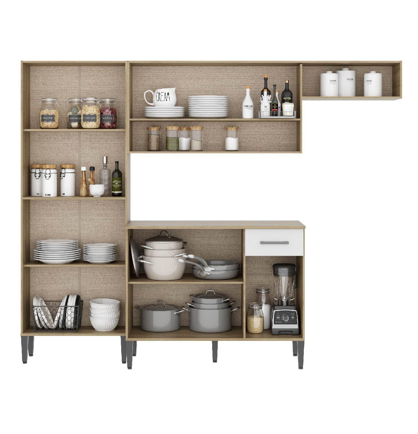 Mueble De Cocina Arizona 4 Módulos Blanco-Oak-6