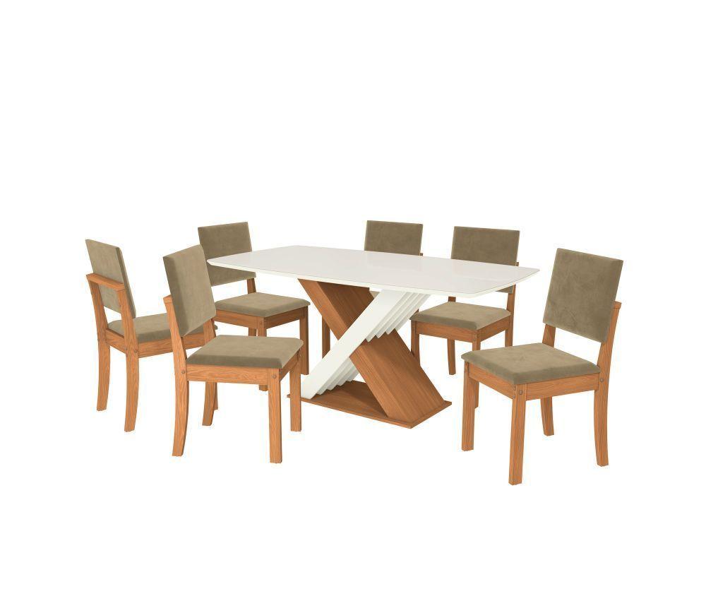 COMEDOR 6 PERSONAS LOTUS CANELA-BEIGE-0