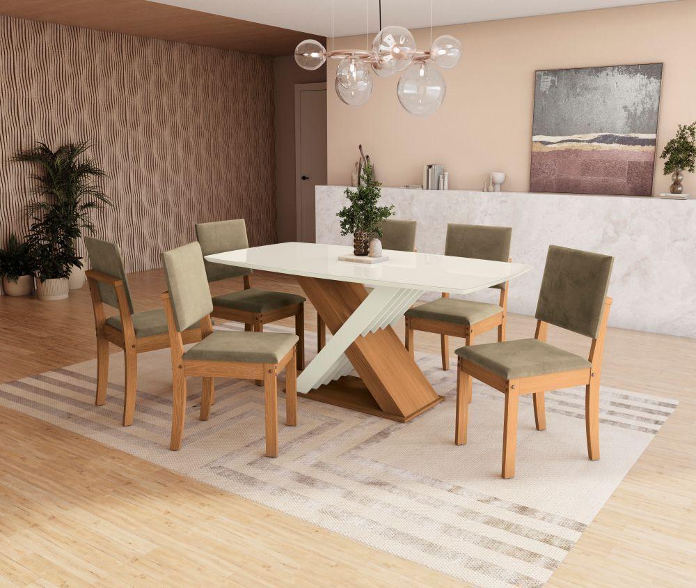 COMEDOR 6 PERSONAS LOTUS CANELA-BEIGE-5