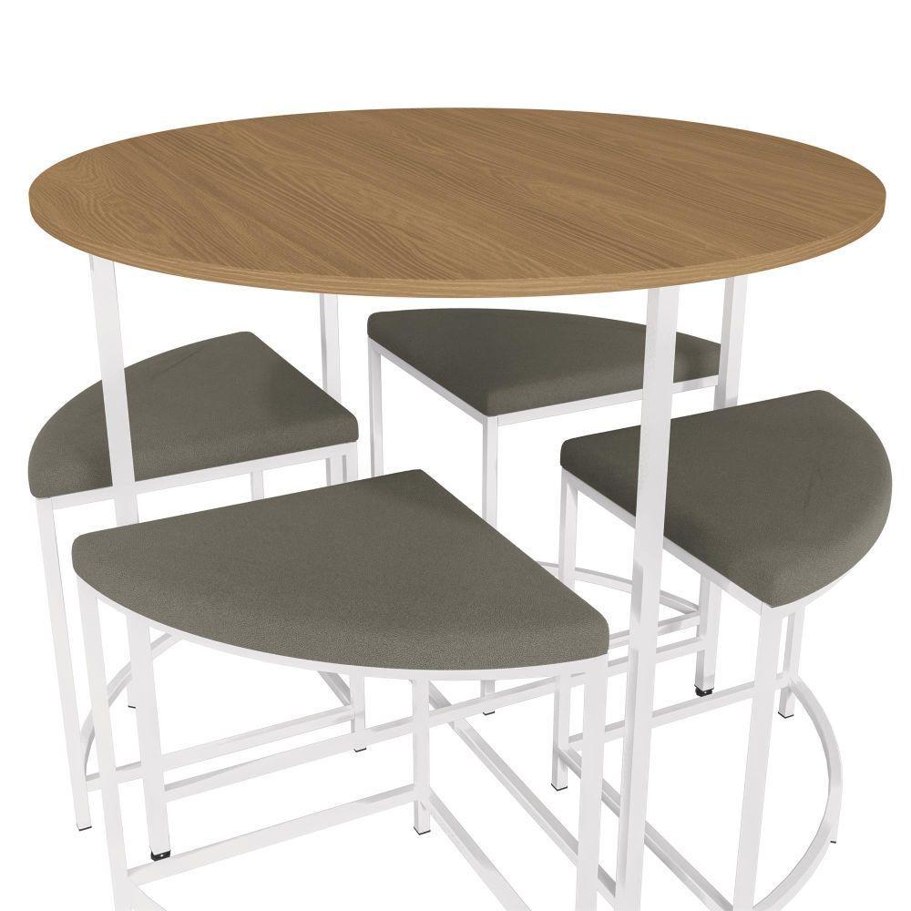 Comedor 4 Personas Compacto Gris-2