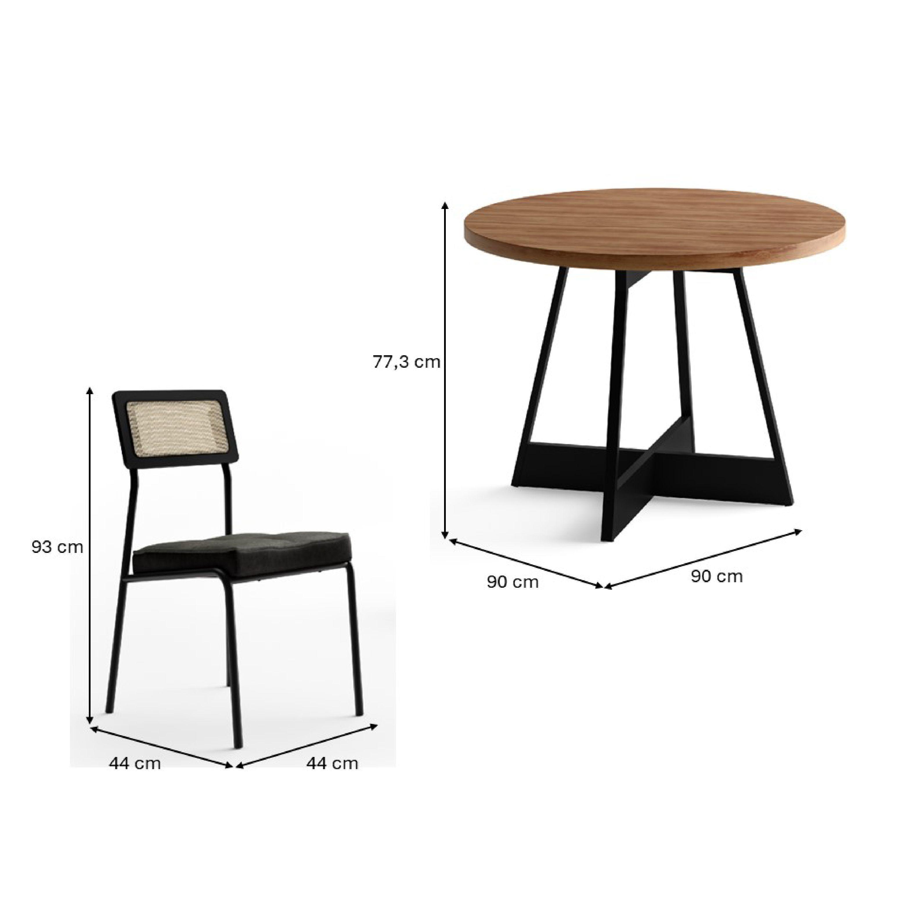 Comedor Capitolio 4 Sillas Canela-Negro-5