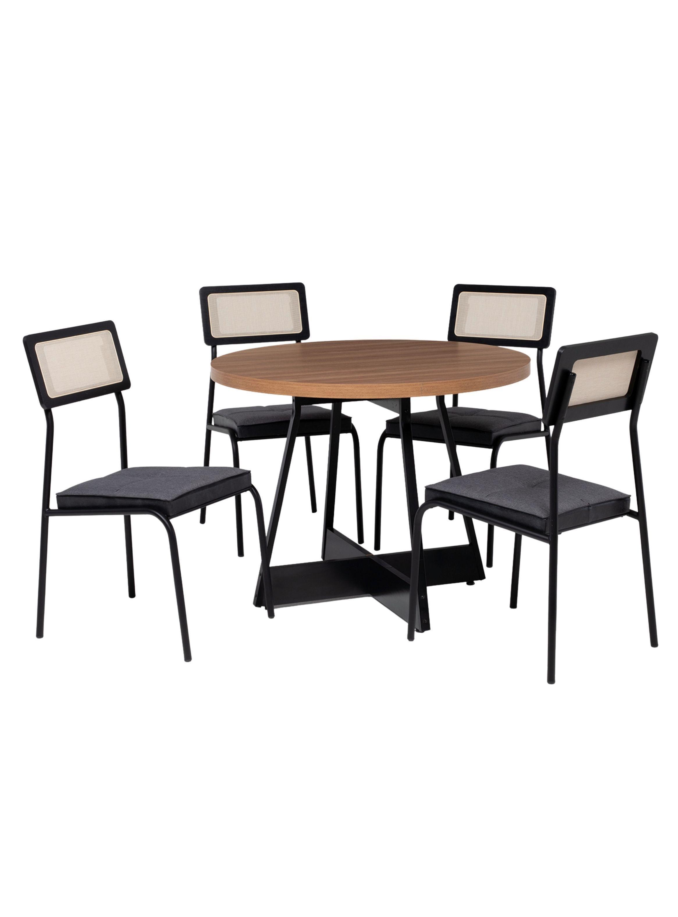 Comedor Capitolio 4 Sillas Canela-Negro-0