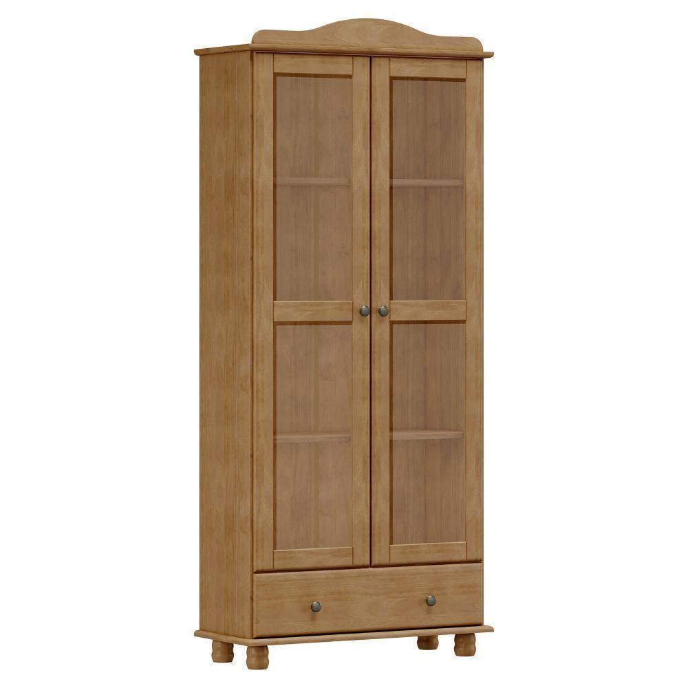 Vitrina Santa Fé 2 Puertas + 1 Cajón Caoba-0