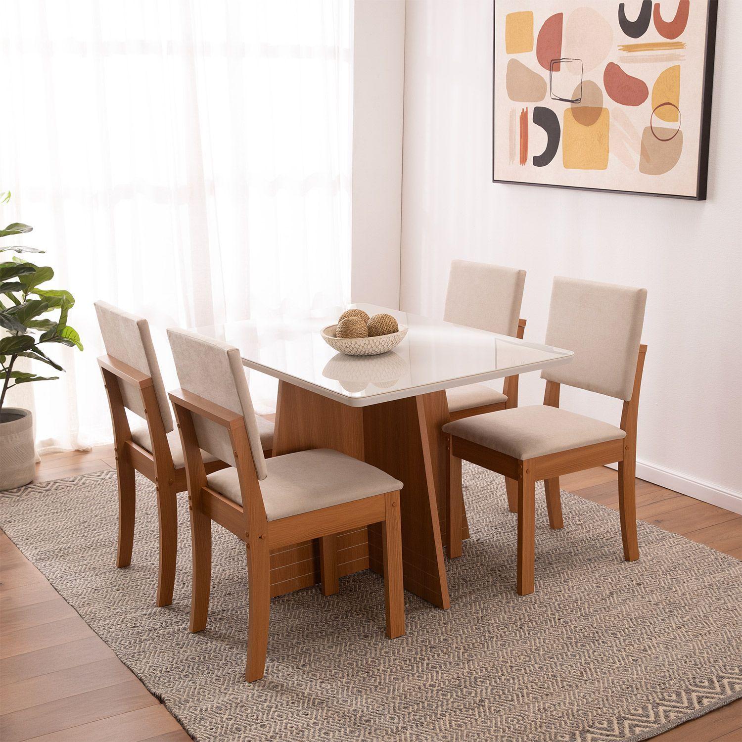 COMEDOR 4 PERSONAS LOTUS CANELA-BEIGE-3