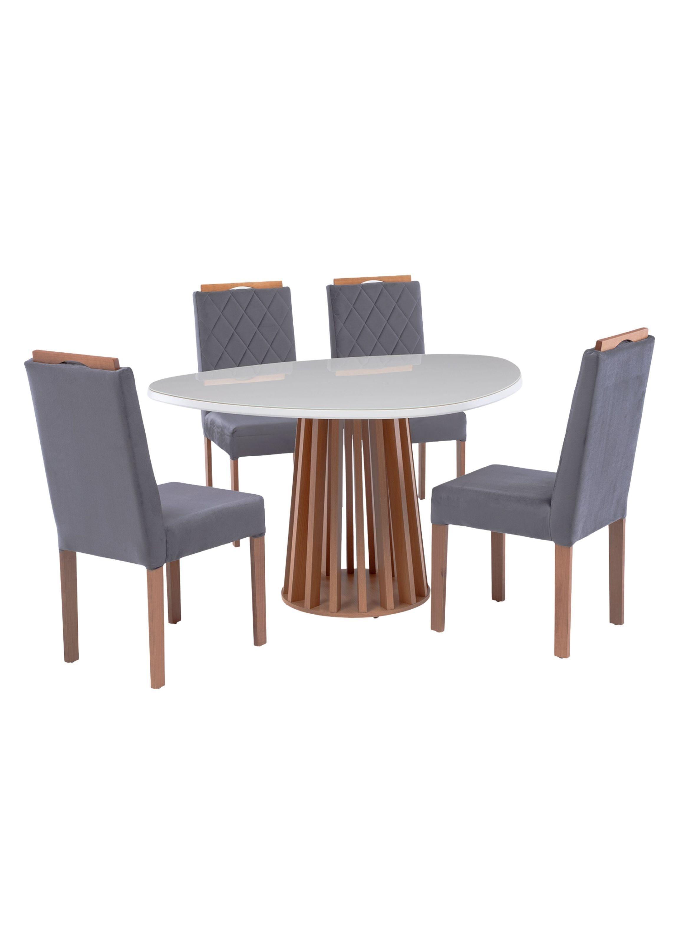 COMEDOR 4 PERSONAS TOLEDO CANELA-CENIZA-0