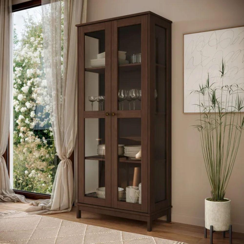 VITRINA 2 PUERTAS 1800X800X410 ESSENCIA CAOBA-2