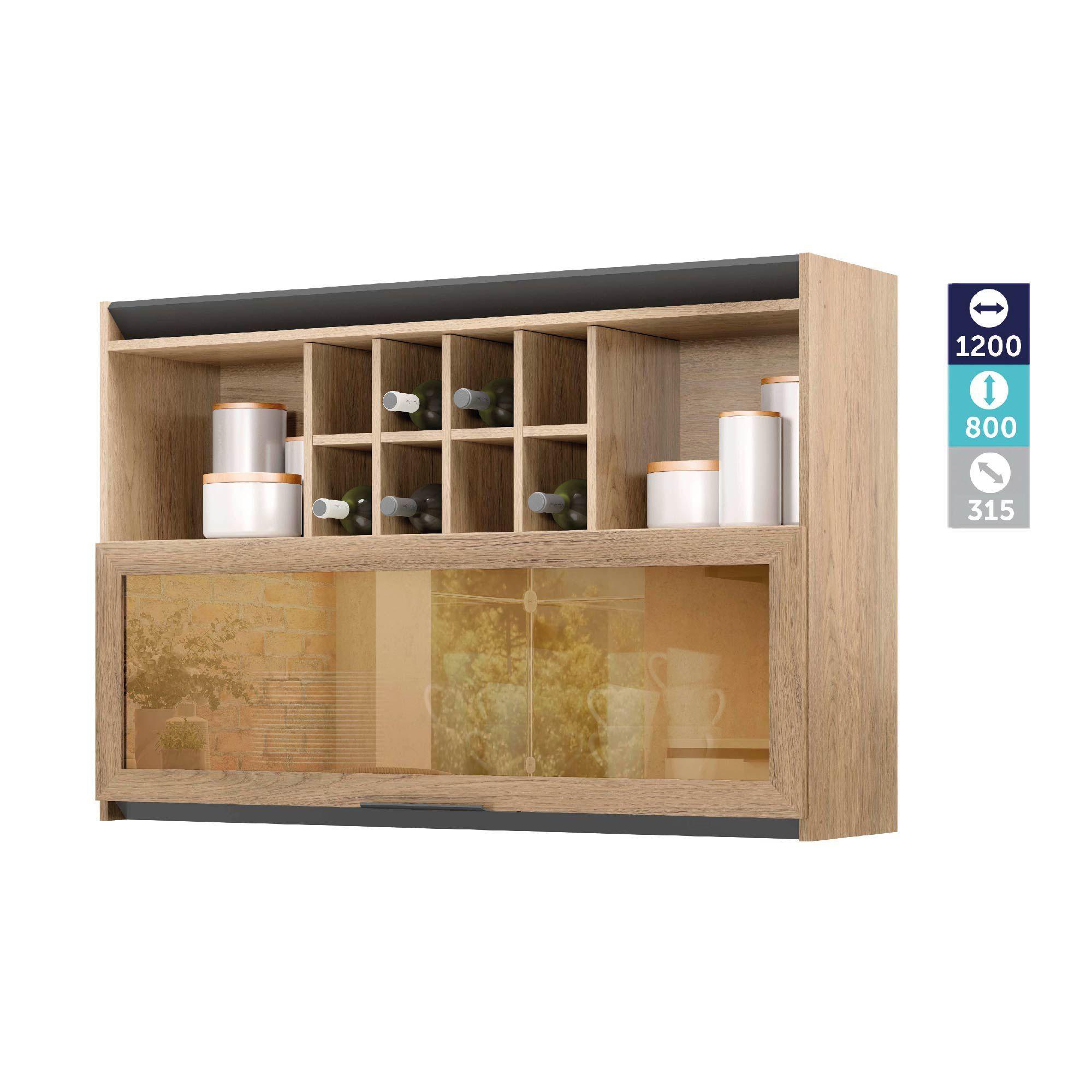 Mueble de Cocina Hibisco 4 Modulos Nogal-Grafito-3