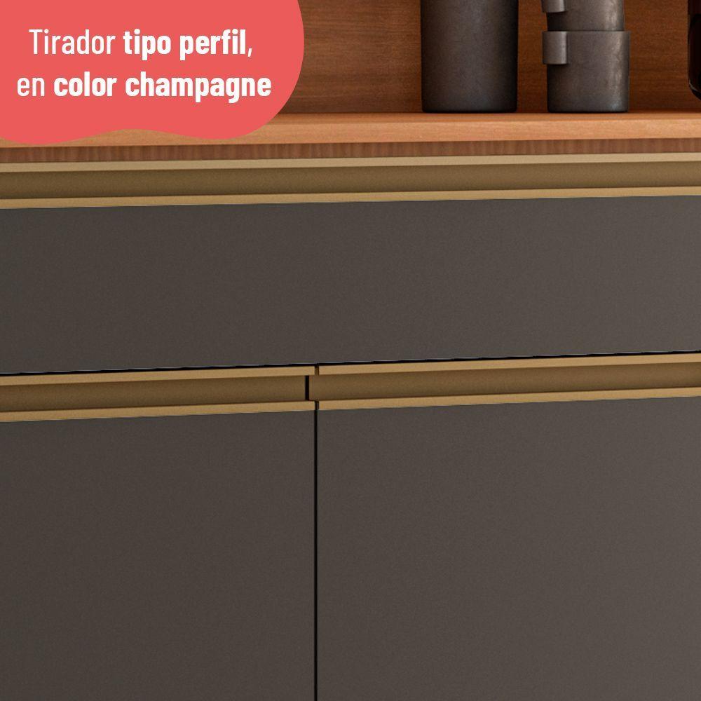 Kit de Cocina Macadamia 4 Puertas + 1 Cajón Canela-Grafito-7