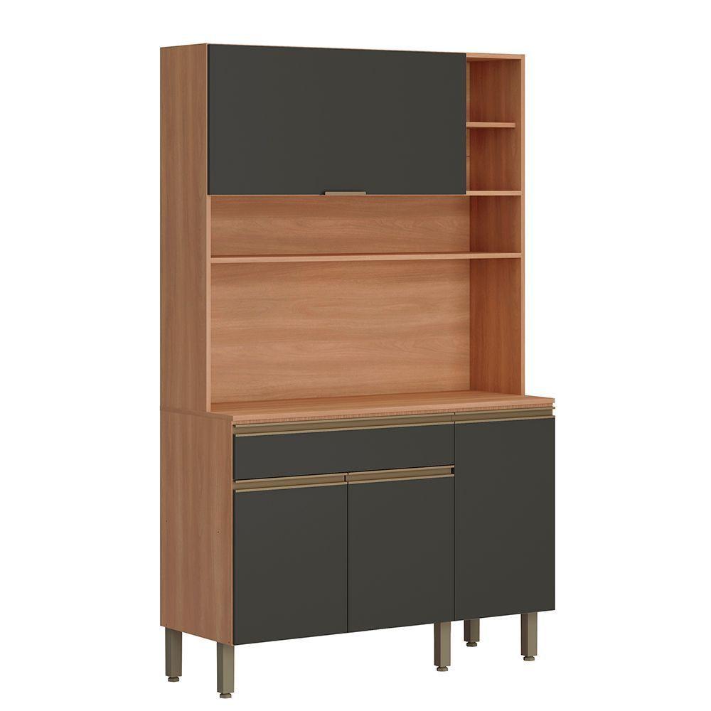 Kit de Cocina Macadamia 4 Puertas + 1 Cajón Canela-Grafito-0