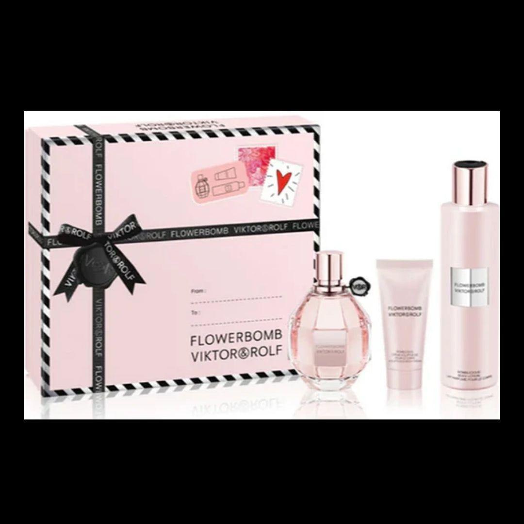 PERFUME  VIKTOR & ROLF FLOWERBOMB ESTUCHE EDP 100ML+LOCION 200ML+CREAMA 40ML-0