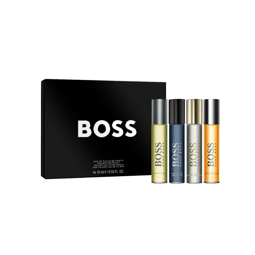 PERFUME HUGO BOSS ESTUCHE 4X10ML, BOSS BOTTLED EDT+BOSS BOTTLED INFINITE EDP+BOSS BOTTLED EDP+ BOSS THE SCENT EDT-0