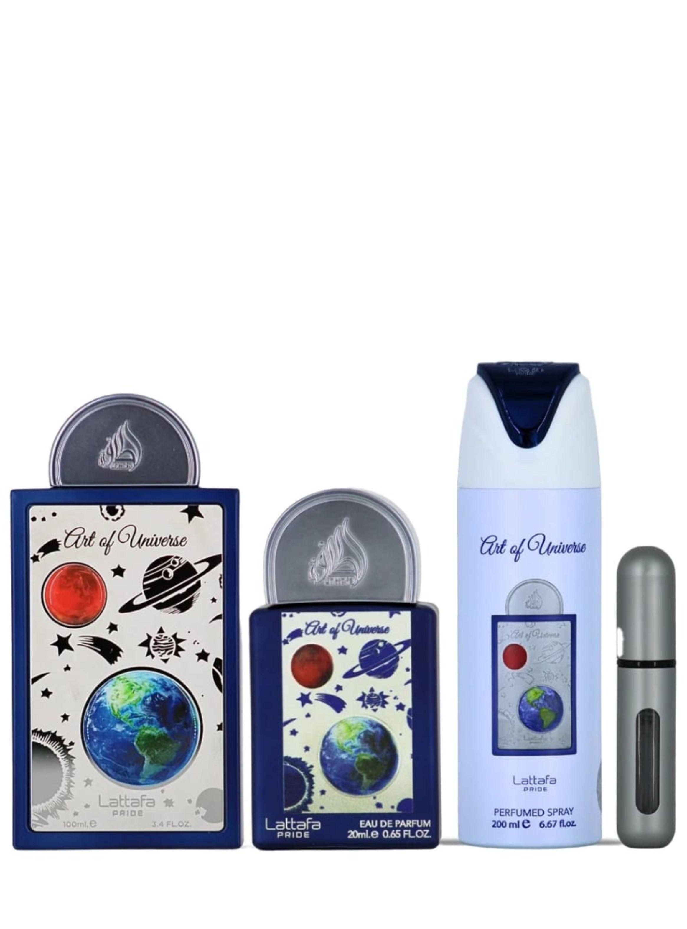 PERFUME LATTAFA ART OF UNIVERSE ESTUCHE EDP 100ML+20ML+DESODORANTE 200ML-1