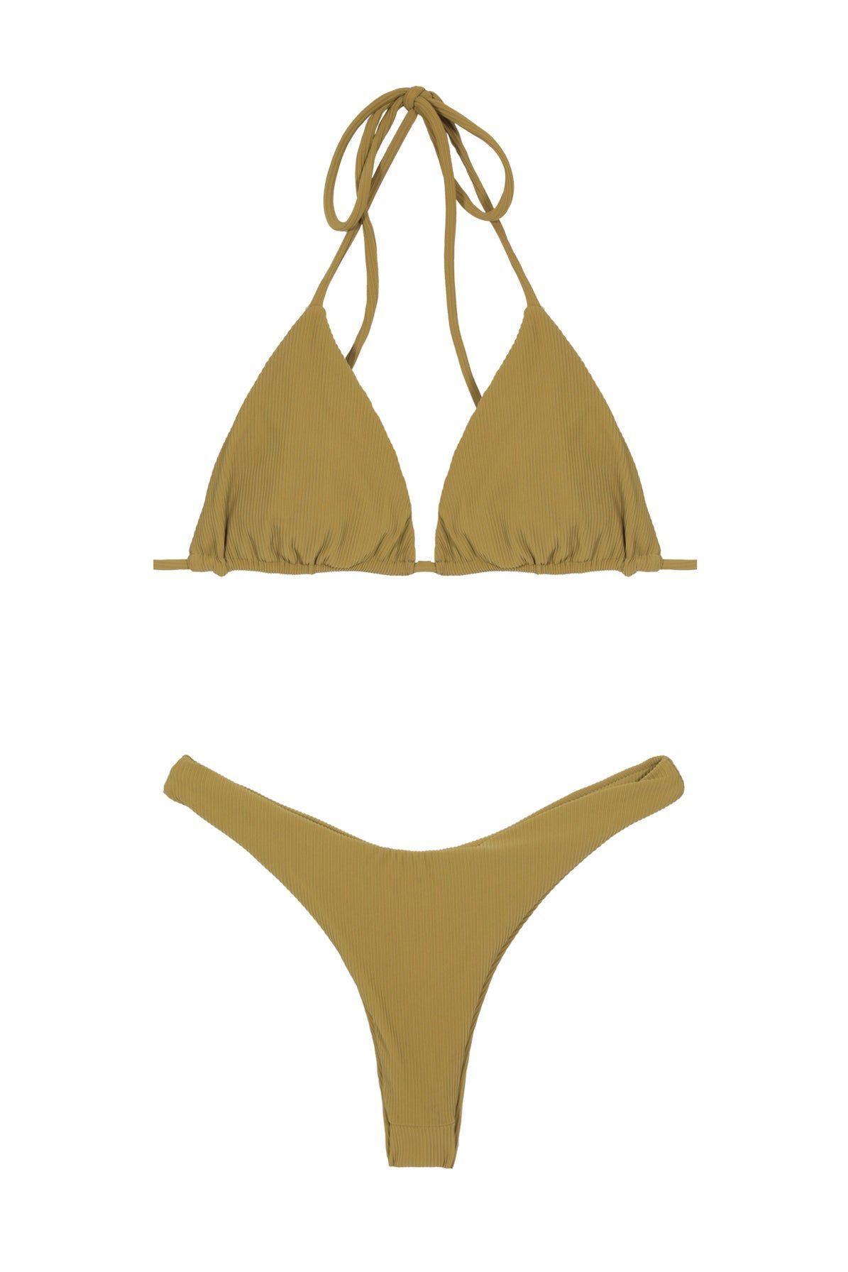 Bottom de Bikini Colaless Thin Rib Warm Olive-4