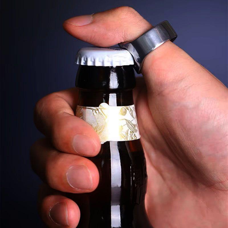 Pack 4 Anillo Destapador botellas Bar Ceerveza Acero Inox-3