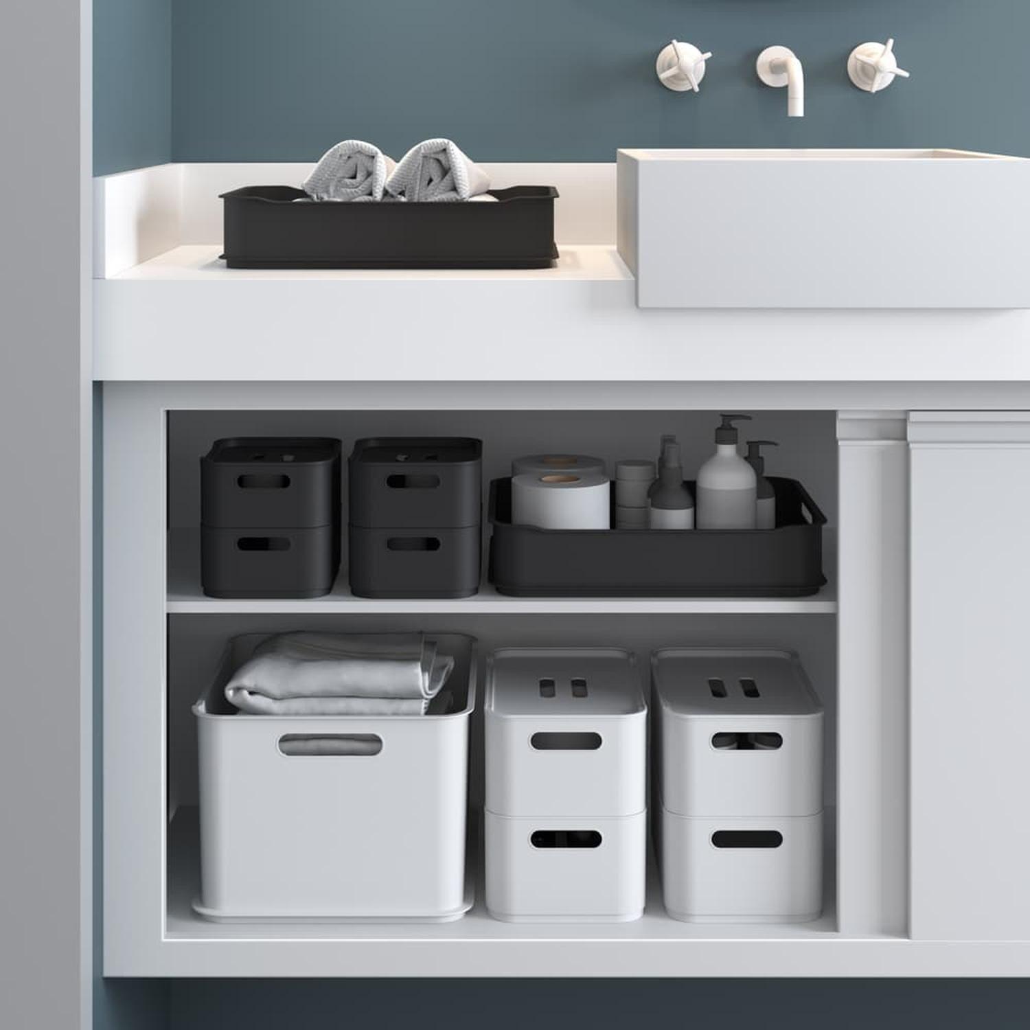 Caja Organizadora con Tapa Fit Ultra 23,9L Gris Grafito -3