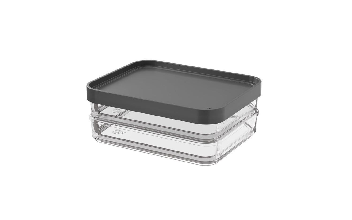 Contenedor Clear Duo 560ml Gris Grafito -0