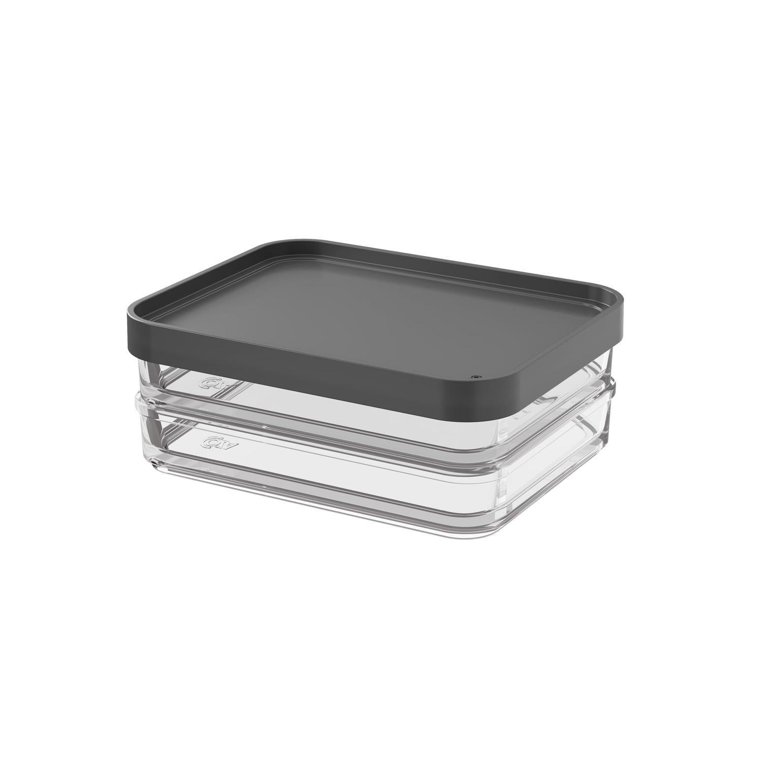 Contenedor Clear Duo 560ml Gris Grafito -1