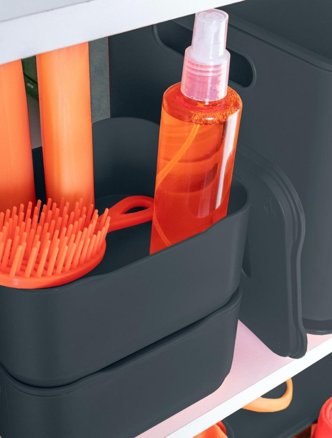 Caja Organizadora con Tapa Fit Pequeña 1,75L Gris -2