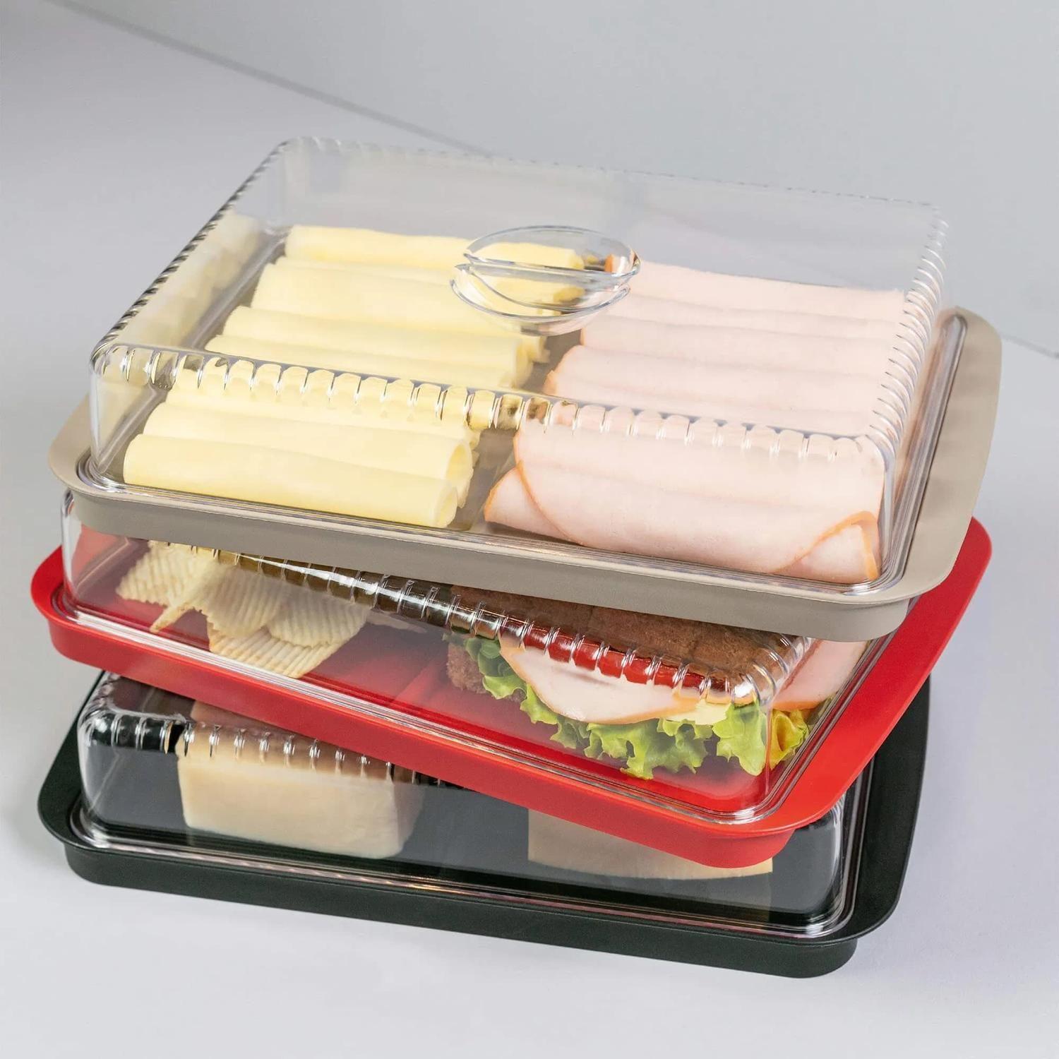 Contenedor para Jamón/Queso Doble Cozy Gris Grafito -2