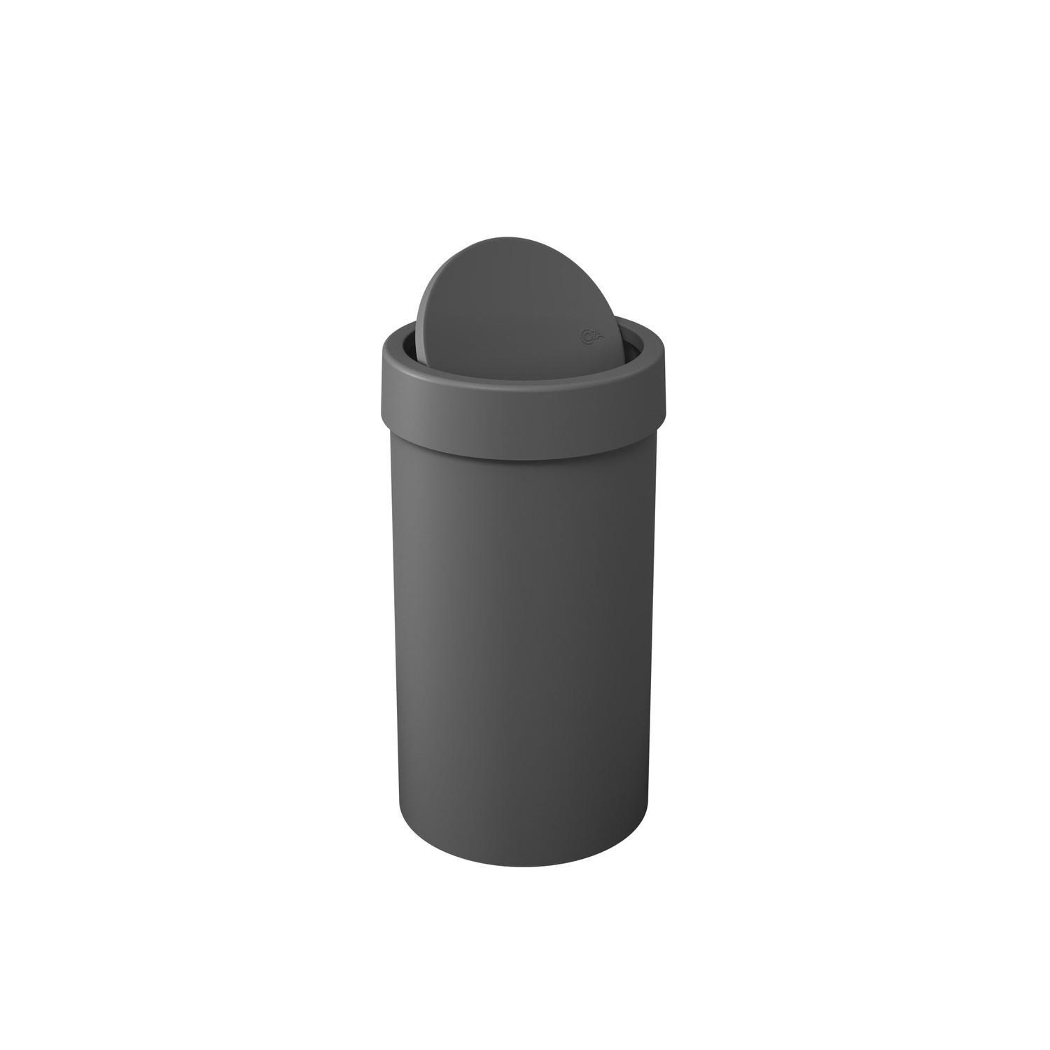 Basurero con Tapa Basculante 9 L Gris Grafito -2
