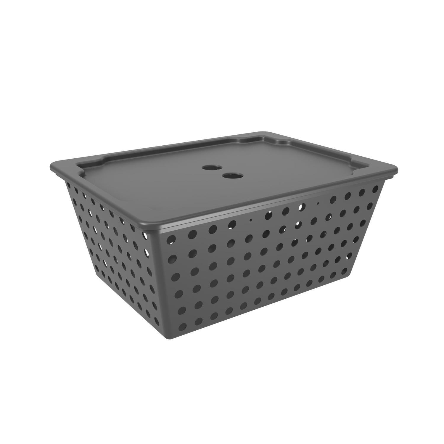 Cesta Organizadora con Tapa One Maxi 13,5 L Gris -2