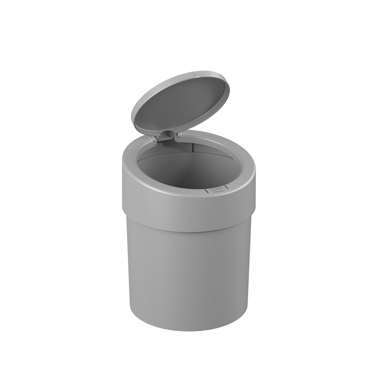 Basurero con Tapa a Presión 5 L Gris Frío -2