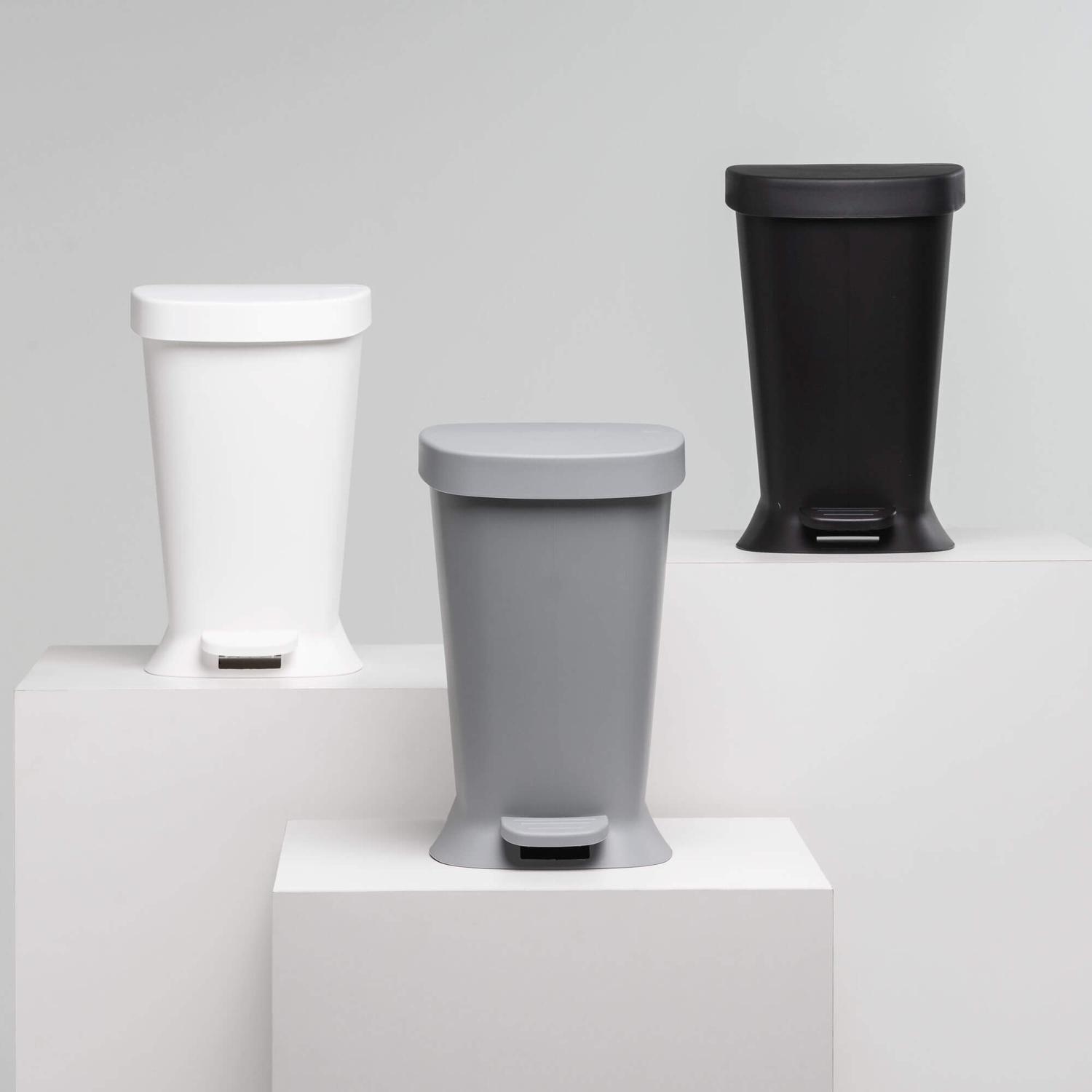 Basurero con Pedal New Square 5 L Negro -3