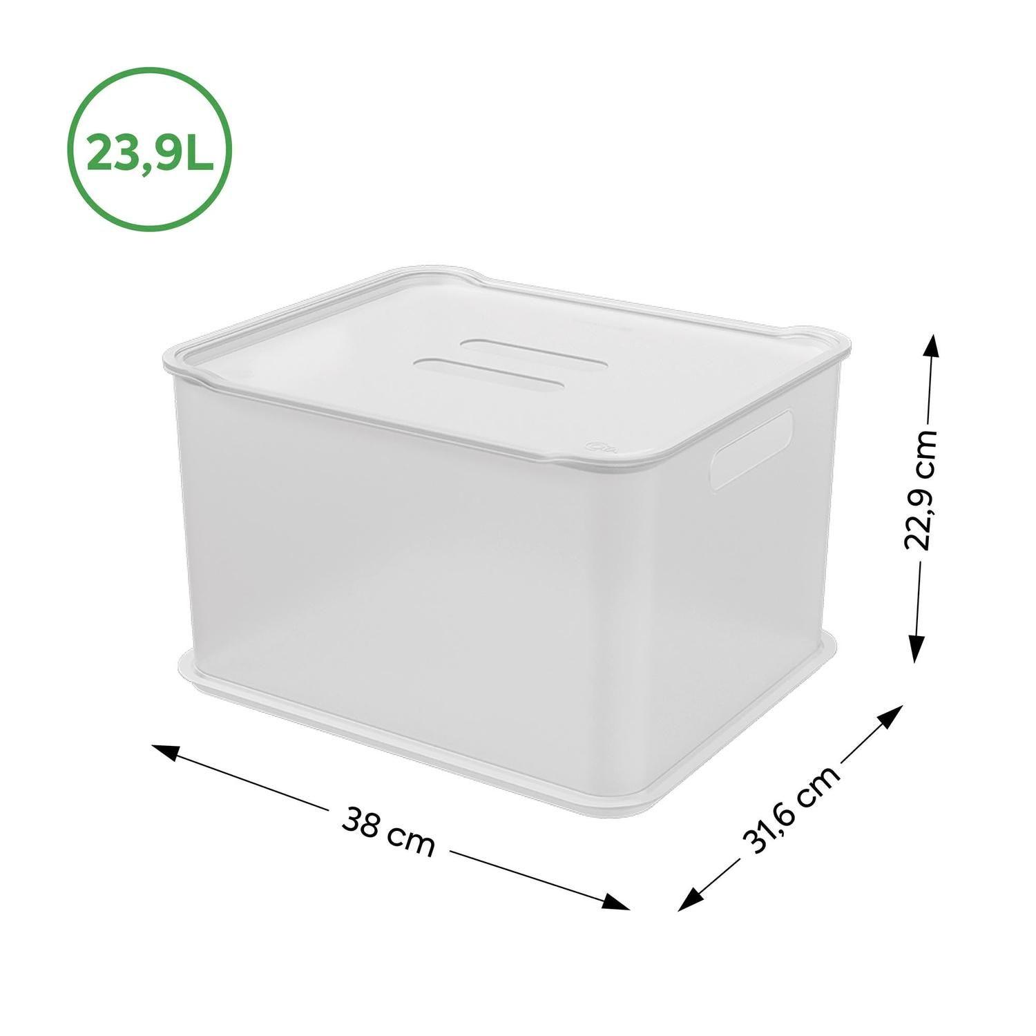 Caja Organizadora con Tapa Fit Ultra 23,9L Natural -2