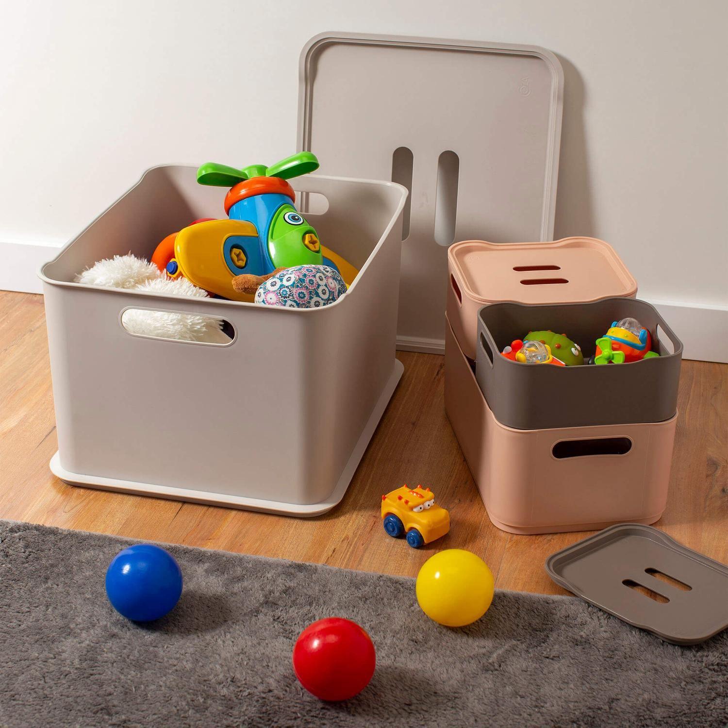 Caja Organizadora con Tapa Fit Ultra 23,9L Natural -5