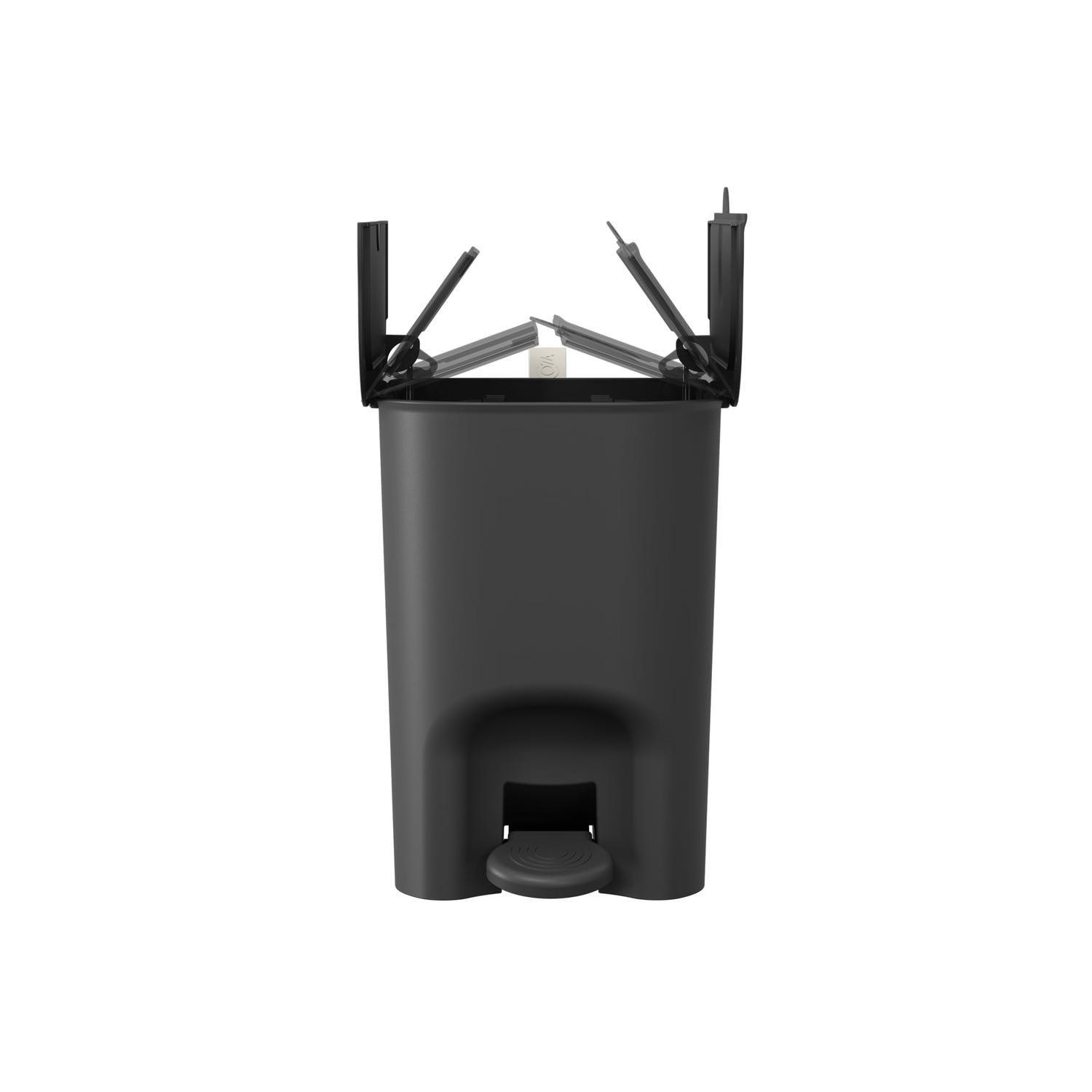 Basurero Mariposa con Pedal 6L Negro con Asa -4