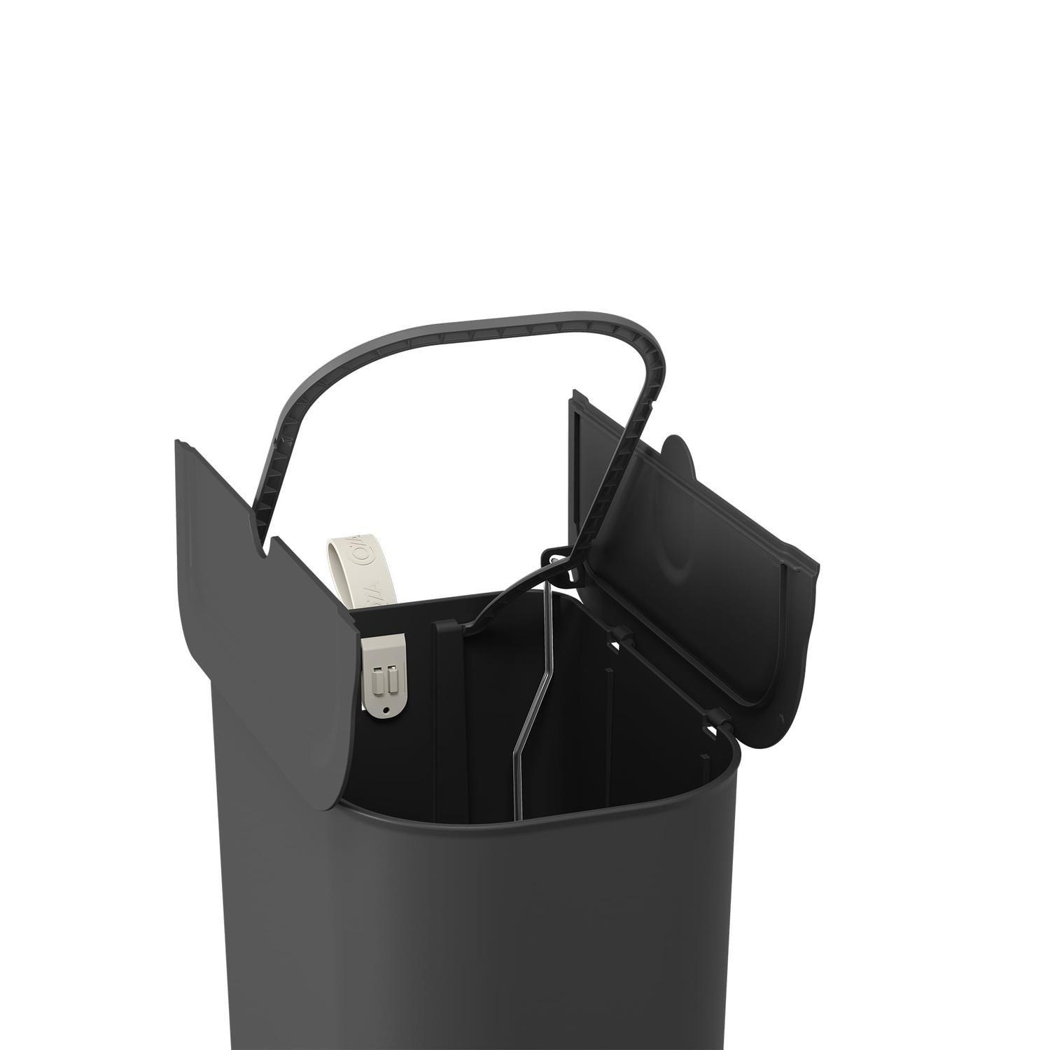 Basurero Mariposa con Pedal 6L Negro con Asa -5