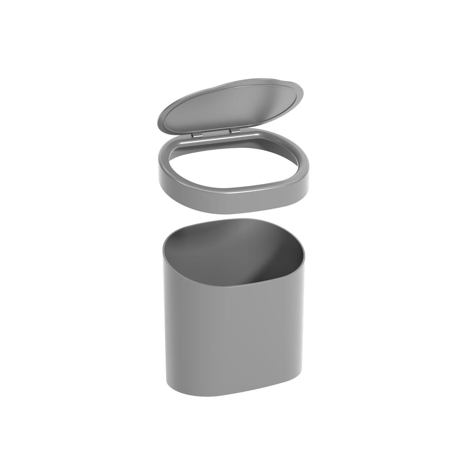 Basurero con Tapa Basic 4 L Gris Frío -2