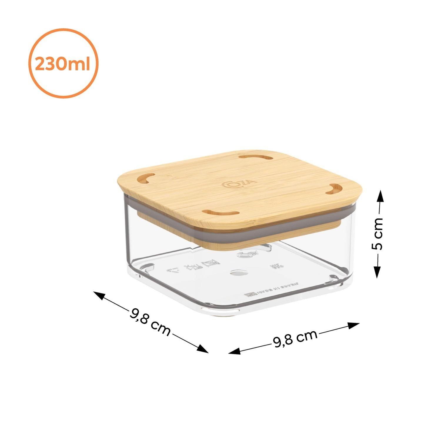 Contenedor Hermético Modo Bambú 230ml Cristal -2