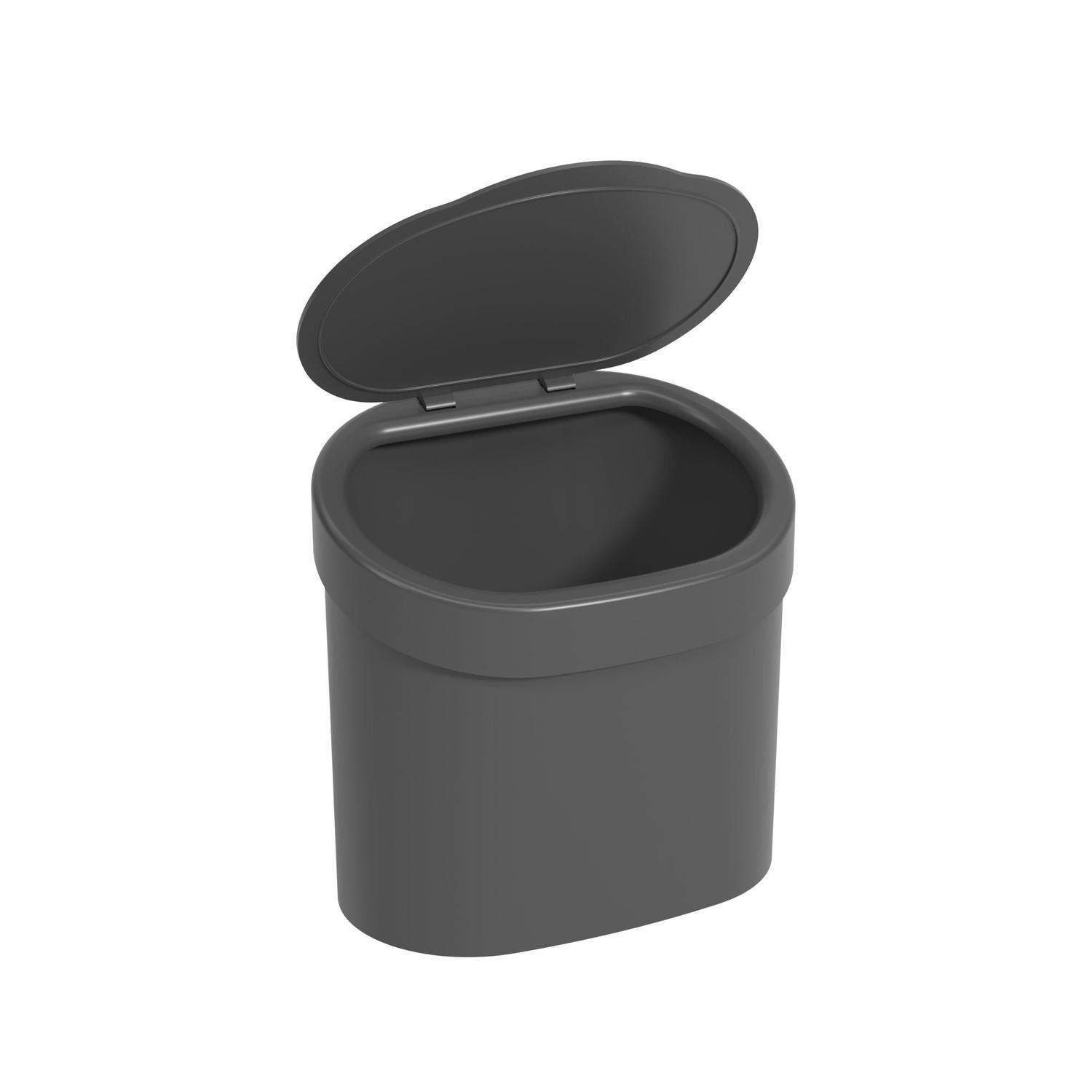 Basurero con Tapa Basic 4 L Gris Grafito -2