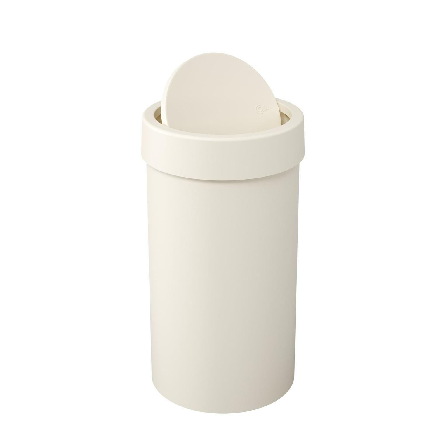 Basurero con Tapa Basculante 9 L Gris Claro -2