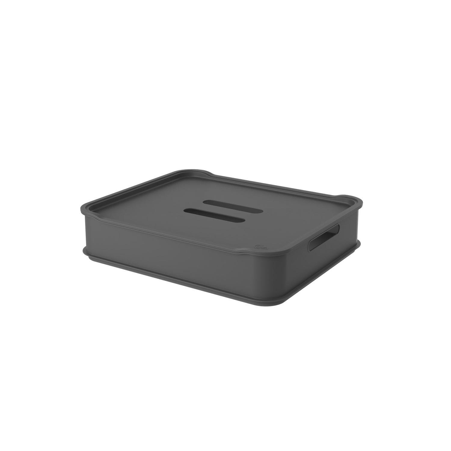 Caja Organizadora con Tapa Fit Maxi 7,6L Gris Grafito -0