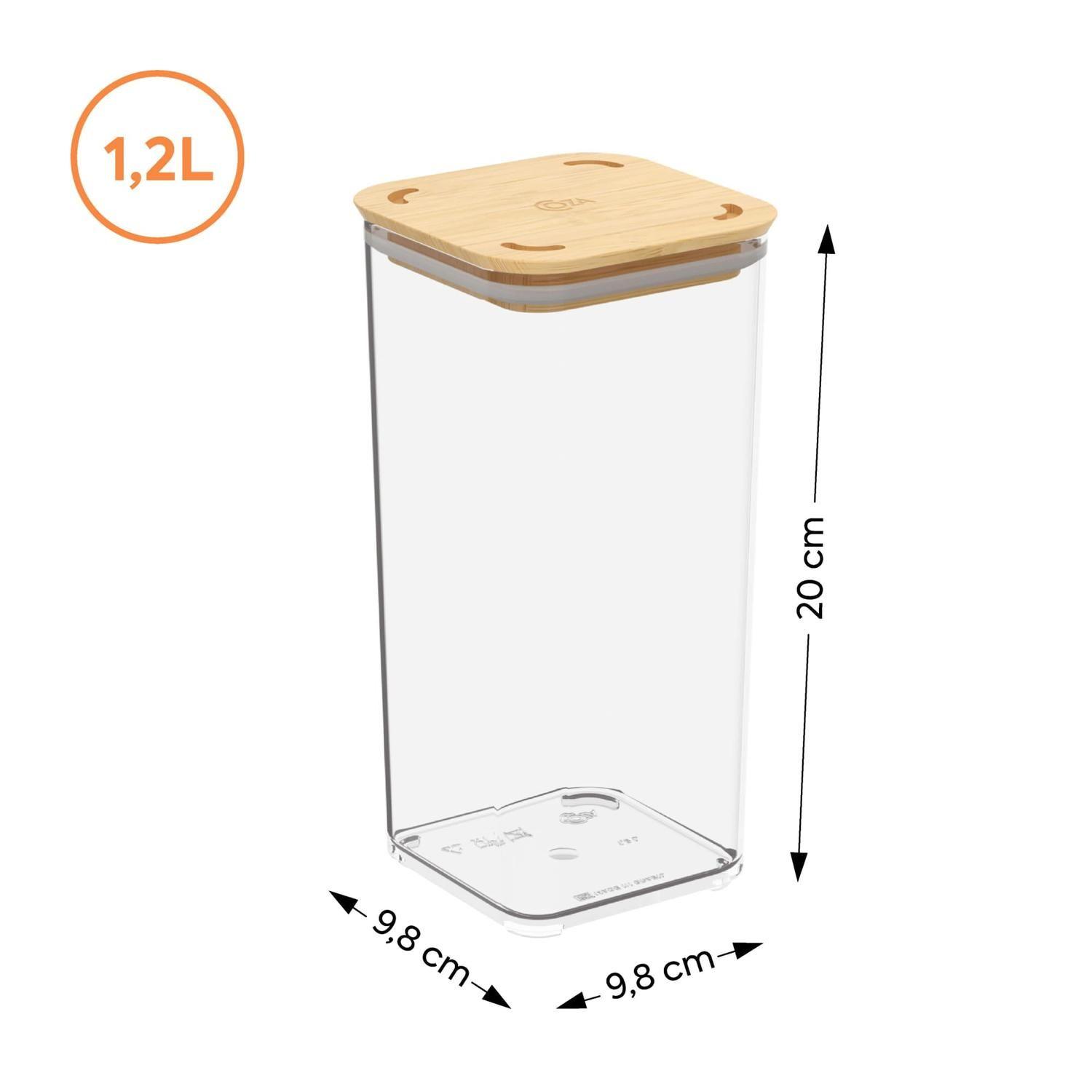 Contenedor Hermético Modo Bambú 1,2 L Cristal -2