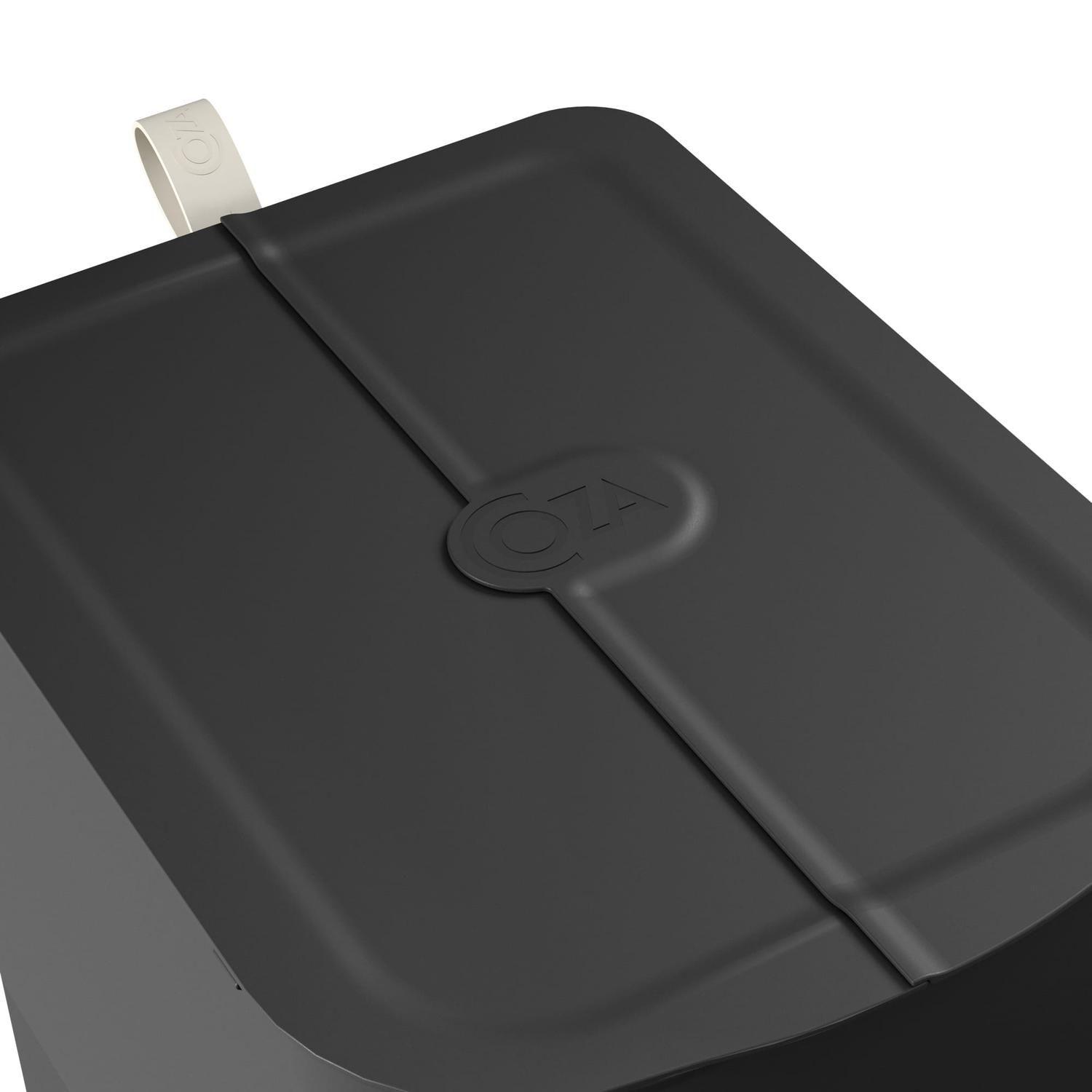 Basurero con Pedal 10+10 L Negro con Asa -7