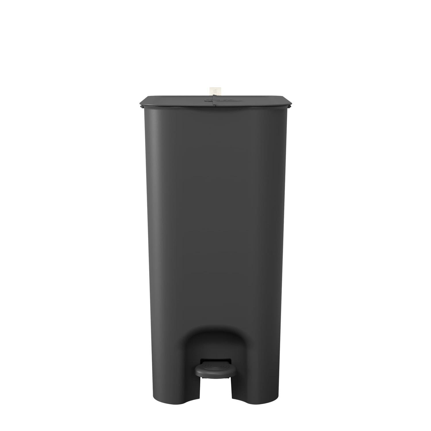 Basurero con Pedal 10+10 L Negro con Asa -9